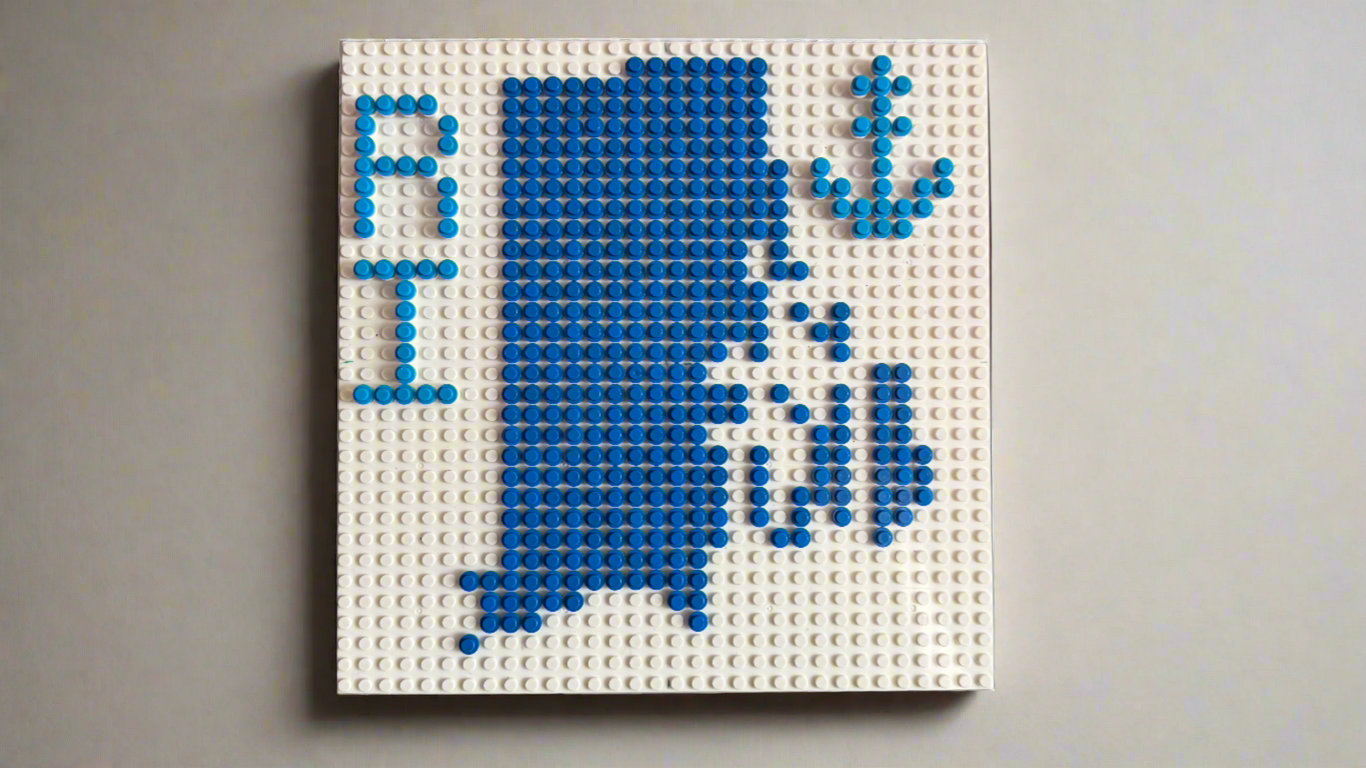 Rhode Island State Outline Pixel Art Mosaic – 32x32 Studs | Brick Wall Art | Handmade Stud Artwork