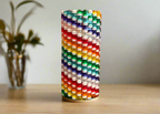 Semi-Transparent Rainbow Skinny Modular Vase – Built with LEGO®-Compatible Bricks