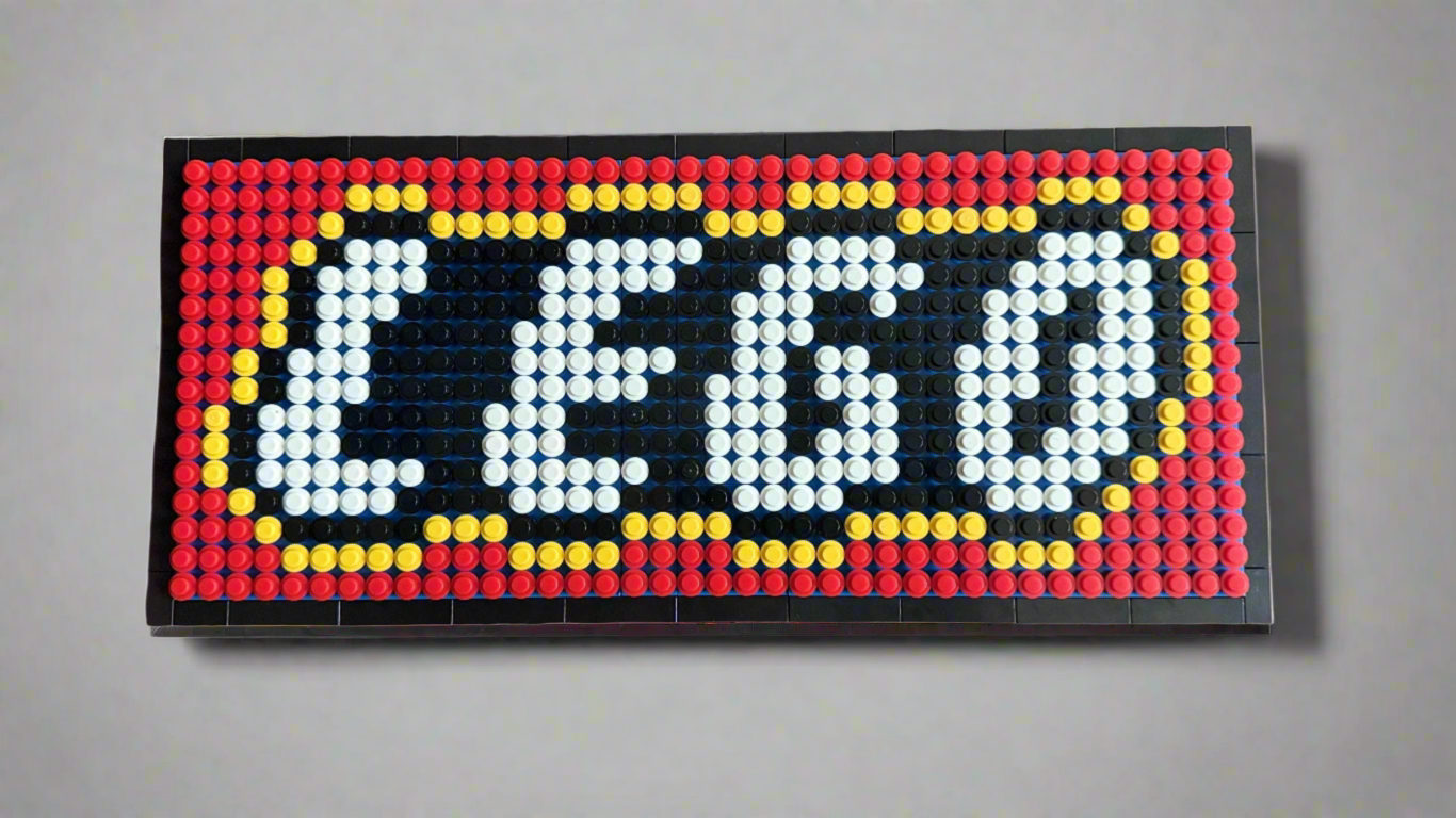 Lego Logo Pixel Art Mosaic | 36x16 Stud Wall Art | Handmade LEGO-Inspired Decor | Retro Pixel Design | Custom Brick Artwork