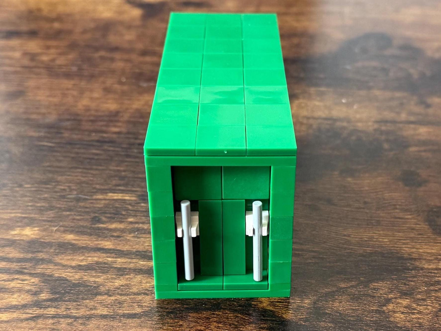 Mini Brick Shipping Container | 5.5” LEGO-Compatible Cargo Crate | Handmade Display Model | Industrial & Desk Decor