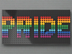 Build-It-Yourself DIY Pride Pixel Art Sign Kit – 32x16 Studs | Rainbow Mosaic on Black Base