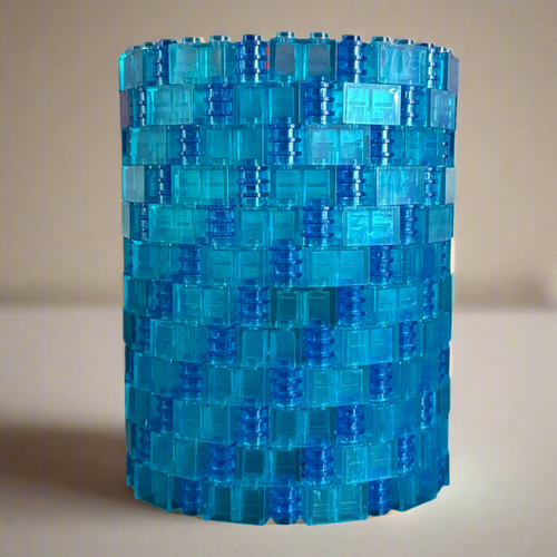 Blue Modular Vase – Built with LEGO®-Compatible Bricks