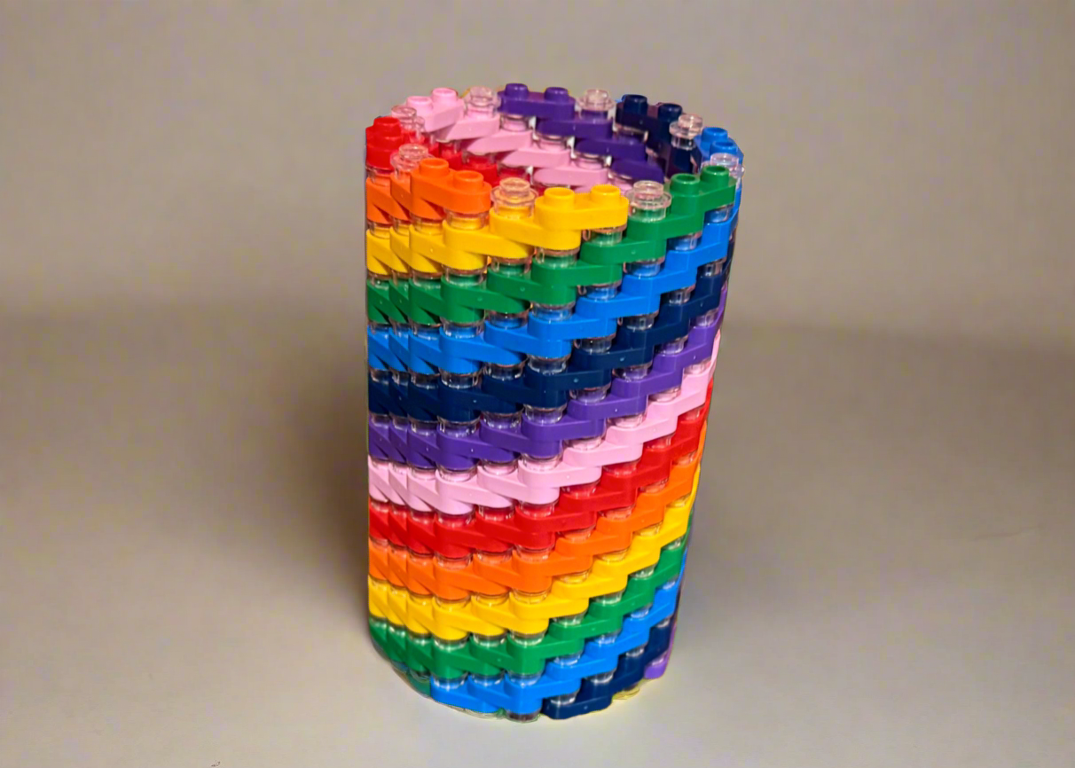 Rainbow Modular Vase – Built with LEGO®-Compatible Bricks