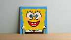 Handmade SpongeBob Brick Mosaic | 48x48 LEGO-Compatible Portrait | Unique Wall Art | Custom Brick Display | Bold Pop Culture Decor