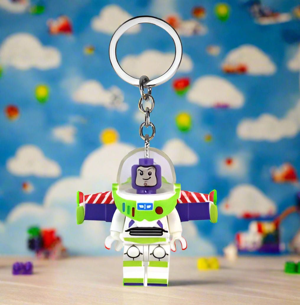 Buzz Lightyear Custom Keychain - Custom Brick Compatible Minifigure
