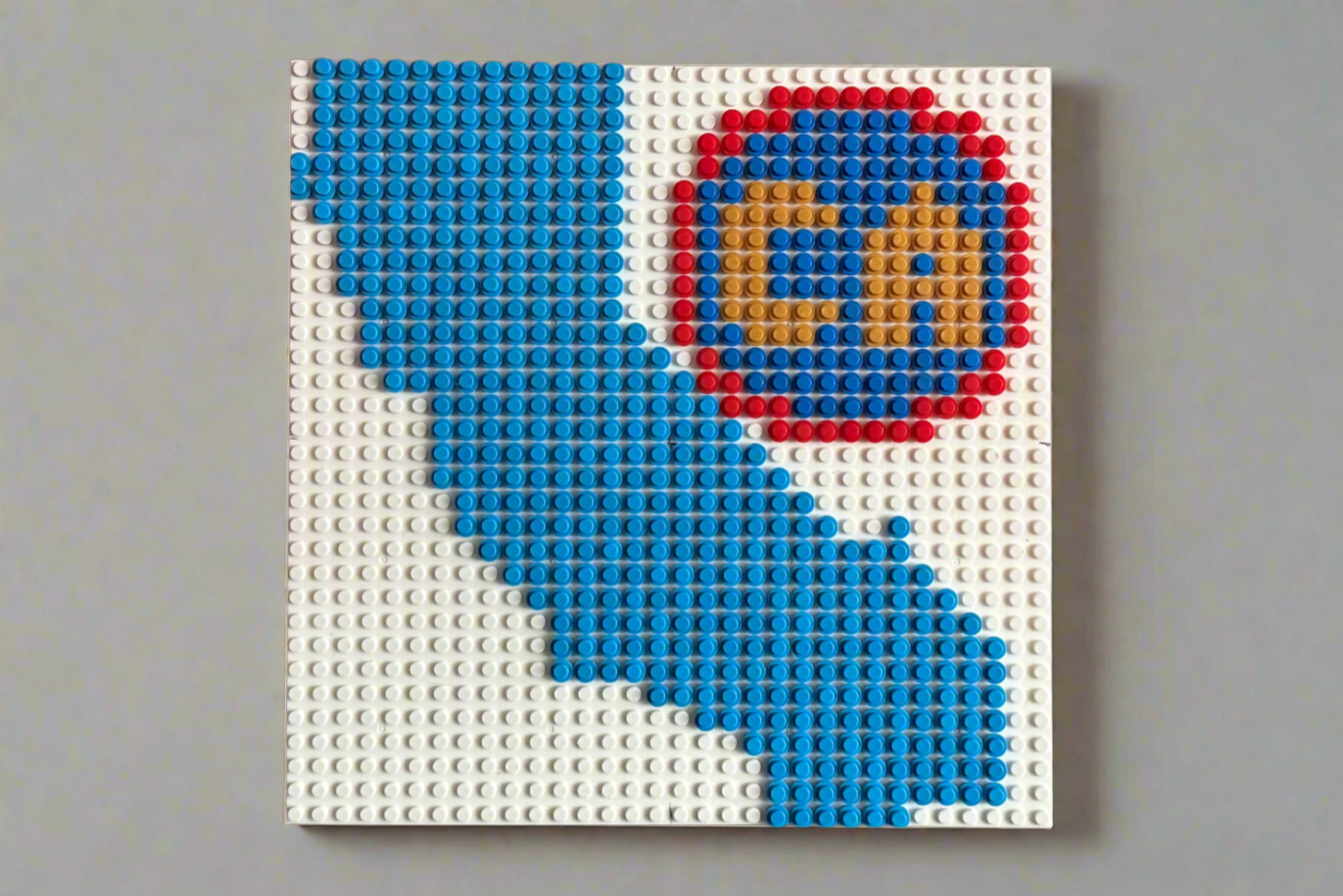 California State Outline Pixel Art Mosaic – 32x32 Studs | Brick Wall Art | Handmade Stud Artwork