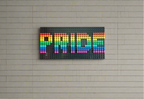 Build-It-Yourself DIY Pride Pixel Art Sign Kit – 32x16 Studs | Rainbow Mosaic on Black Base