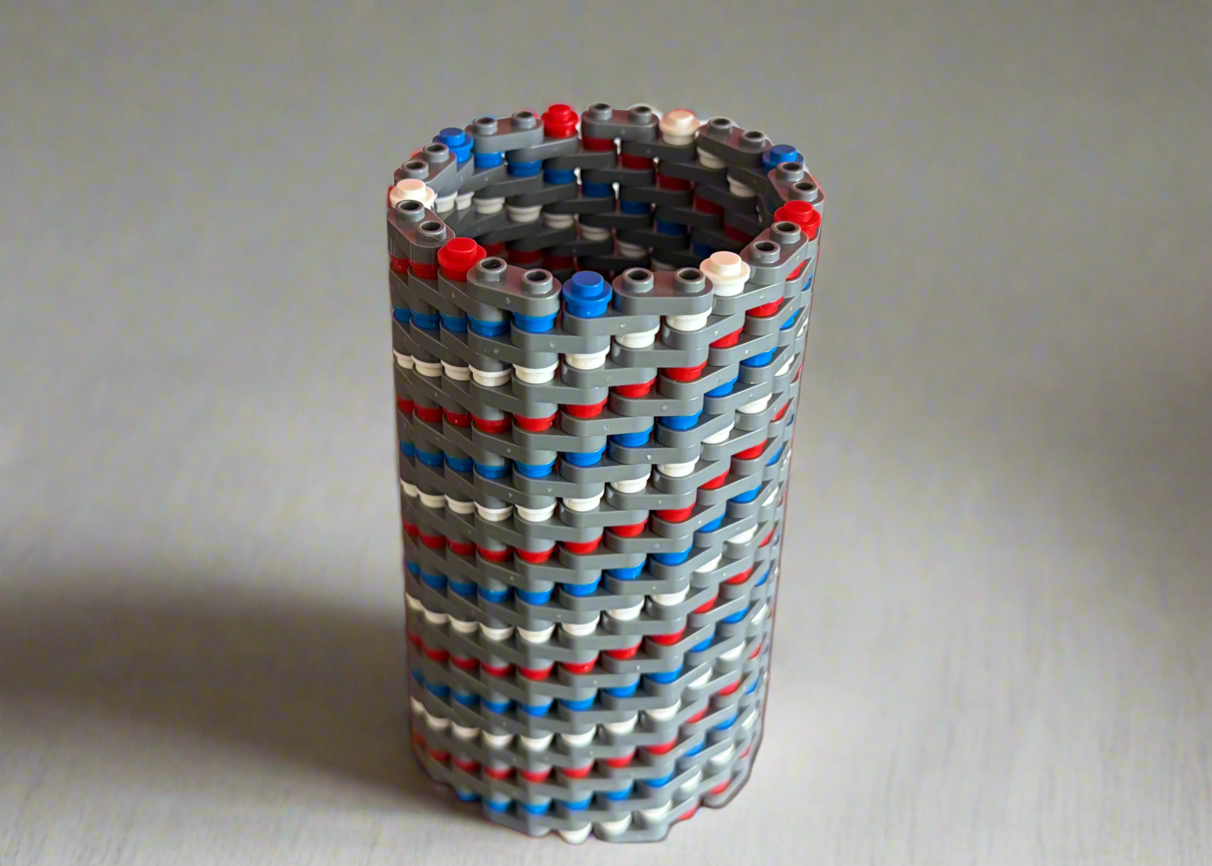 Patriotic Modular Vase – Built with LEGO®-Compatible Bricks