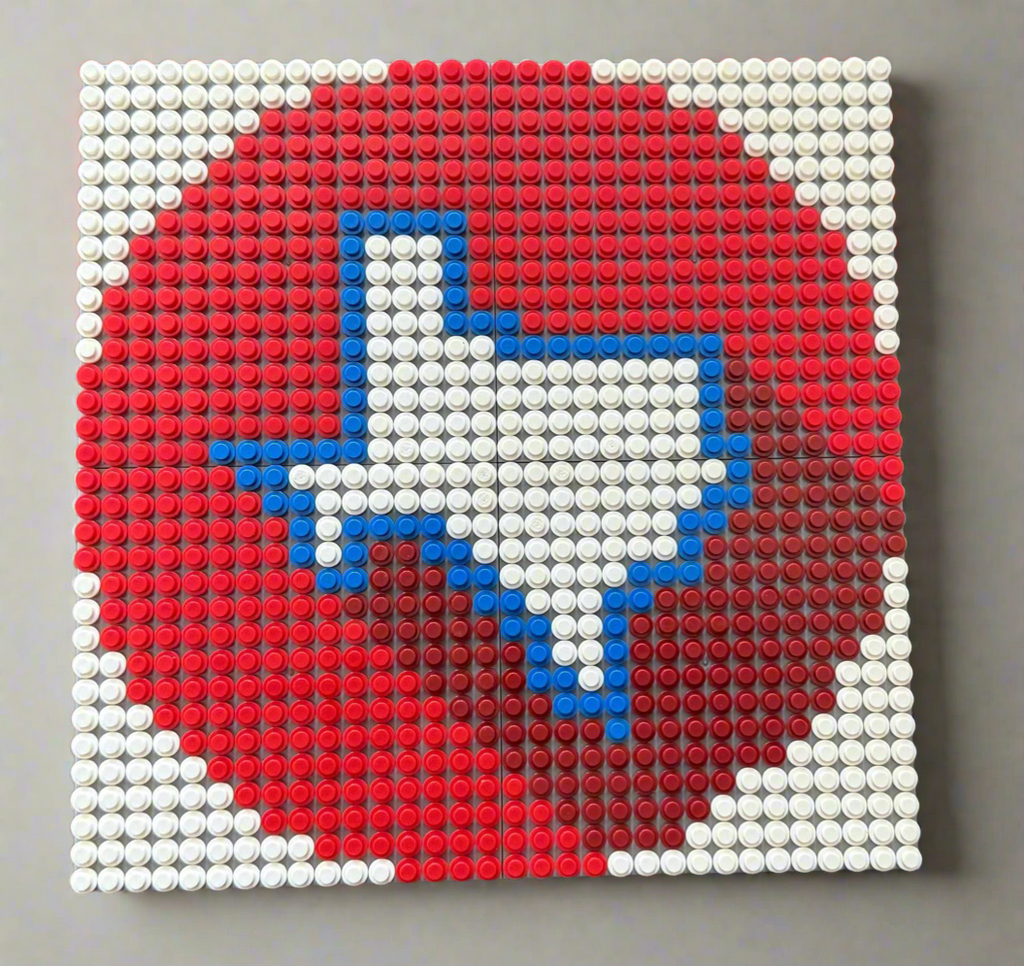 Texas Brick Mosaic | 32x32 Pixel Art | Lone Star State Wall Decor | Handmade Stud Artwork | Texas Gift