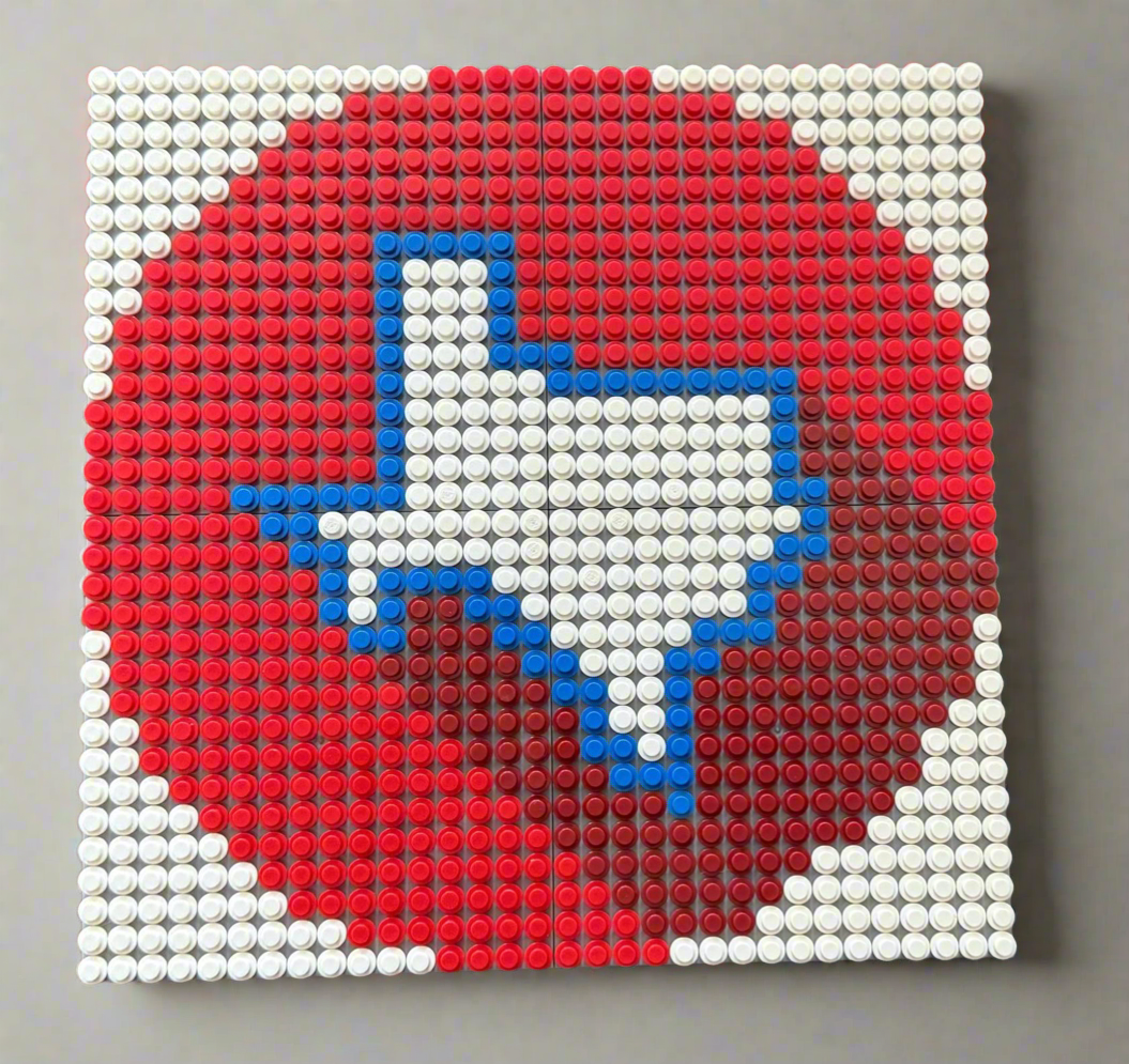 Texas Brick Mosaic | 32x32 Pixel Art | Lone Star State Wall Decor | Handmade Stud Artwork | Texas Gift