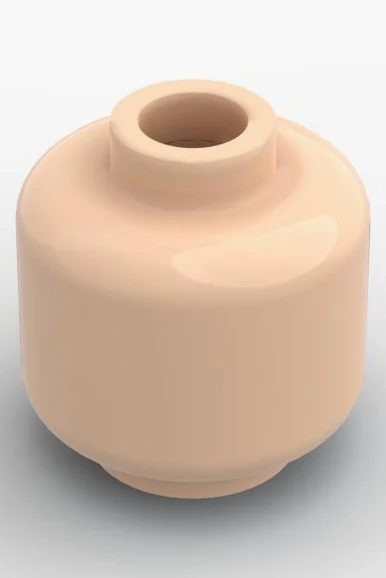 Monochrome Minifigure Heads (Pack of 10) – Solid Color Brick-Compatible Heads