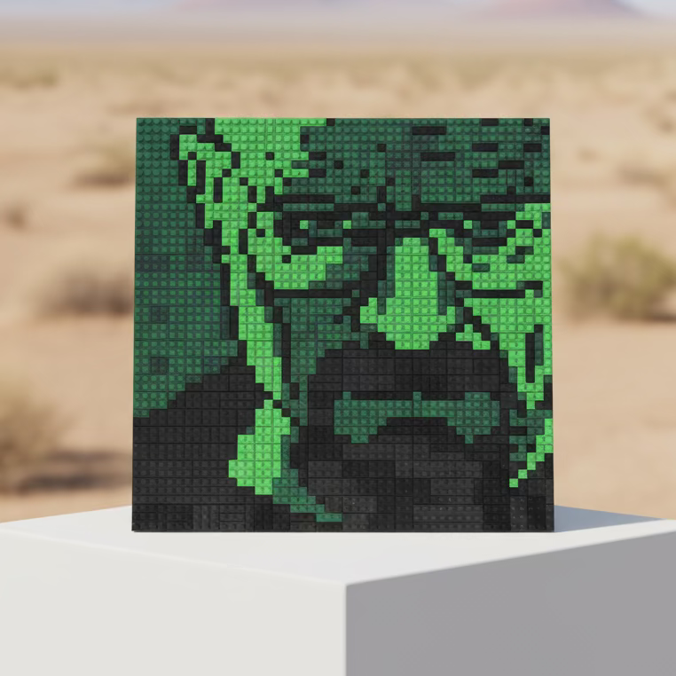 Walter White Heisenberg Pixel Art Mosaic with Lego Compatible Parts