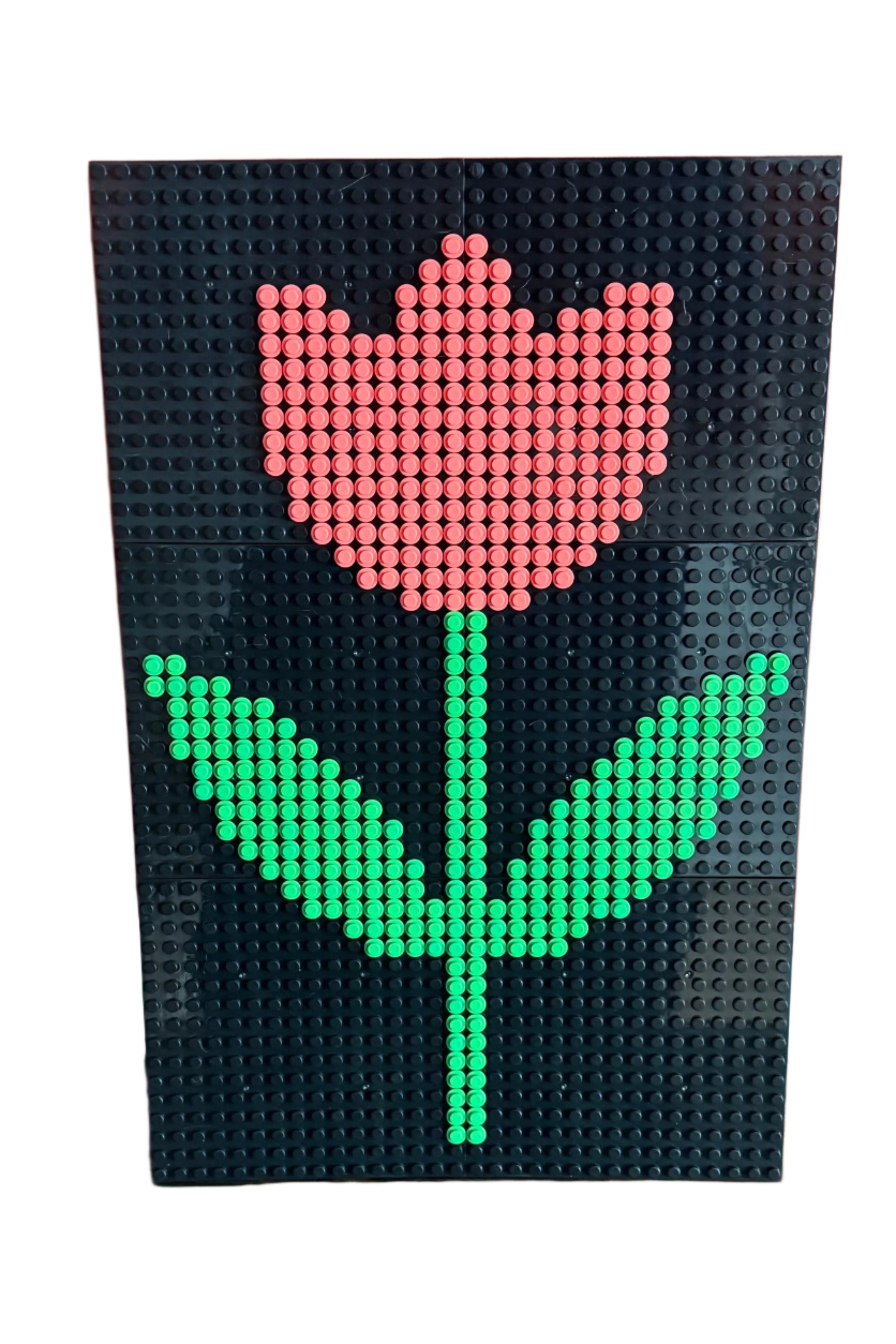 Tulip Pixel Art Mosaic | 32x48 LEGO-Compatible Brick Wall Art | Handmade Flower Decor | Spring Floral Brick Design