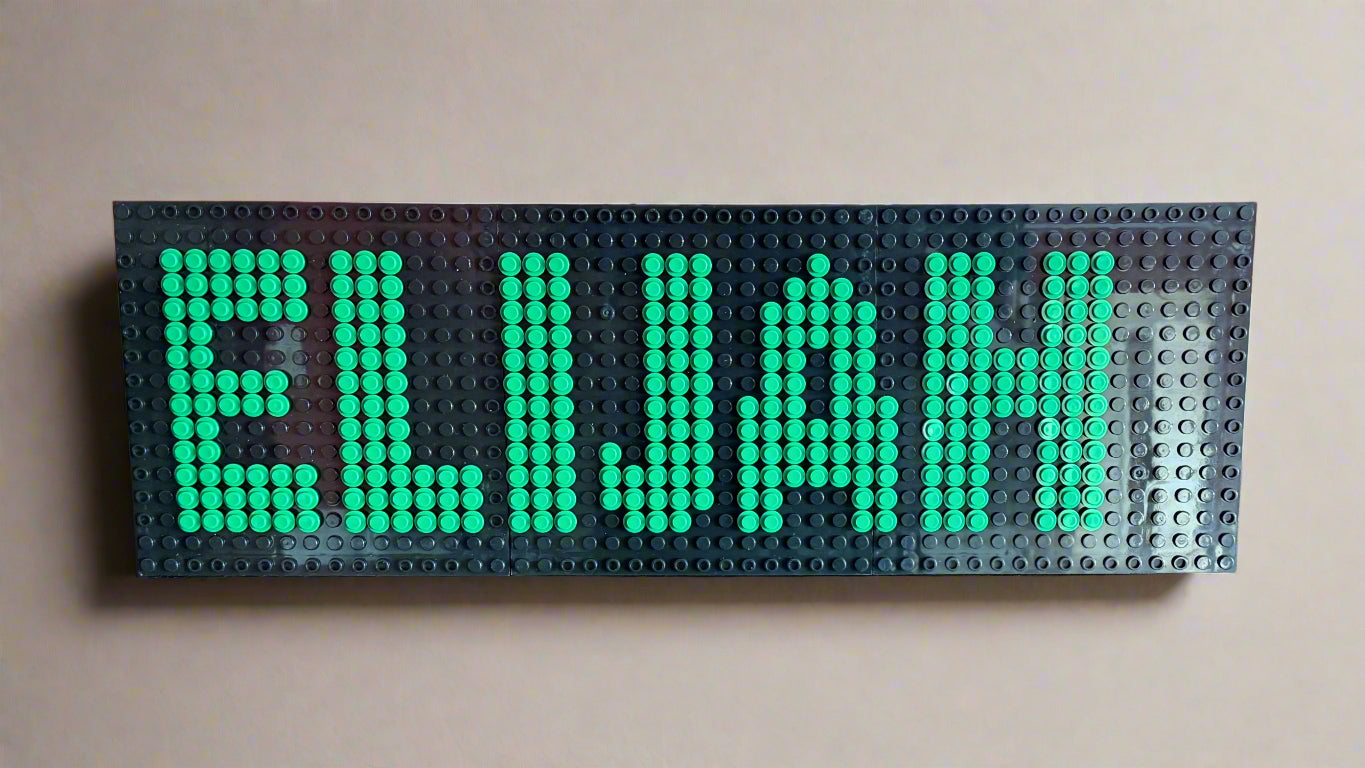 Custom Name Brick Mosaic | Personalized LEGO-Compatible Wall Art |  Handmade Pixel Name Sign | Choose Your Colors