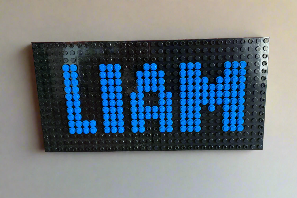 Custom Name Brick Mosaic | Personalized LEGO-Compatible Wall Art |  Handmade Pixel Name Sign | Choose Your Colors