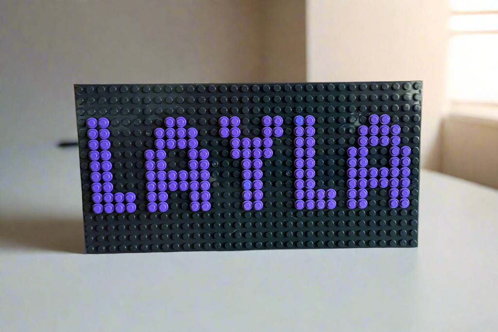 Custom Name Brick Mosaic | Personalized LEGO-Compatible Wall Art |  Handmade Pixel Name Sign | Choose Your Colors