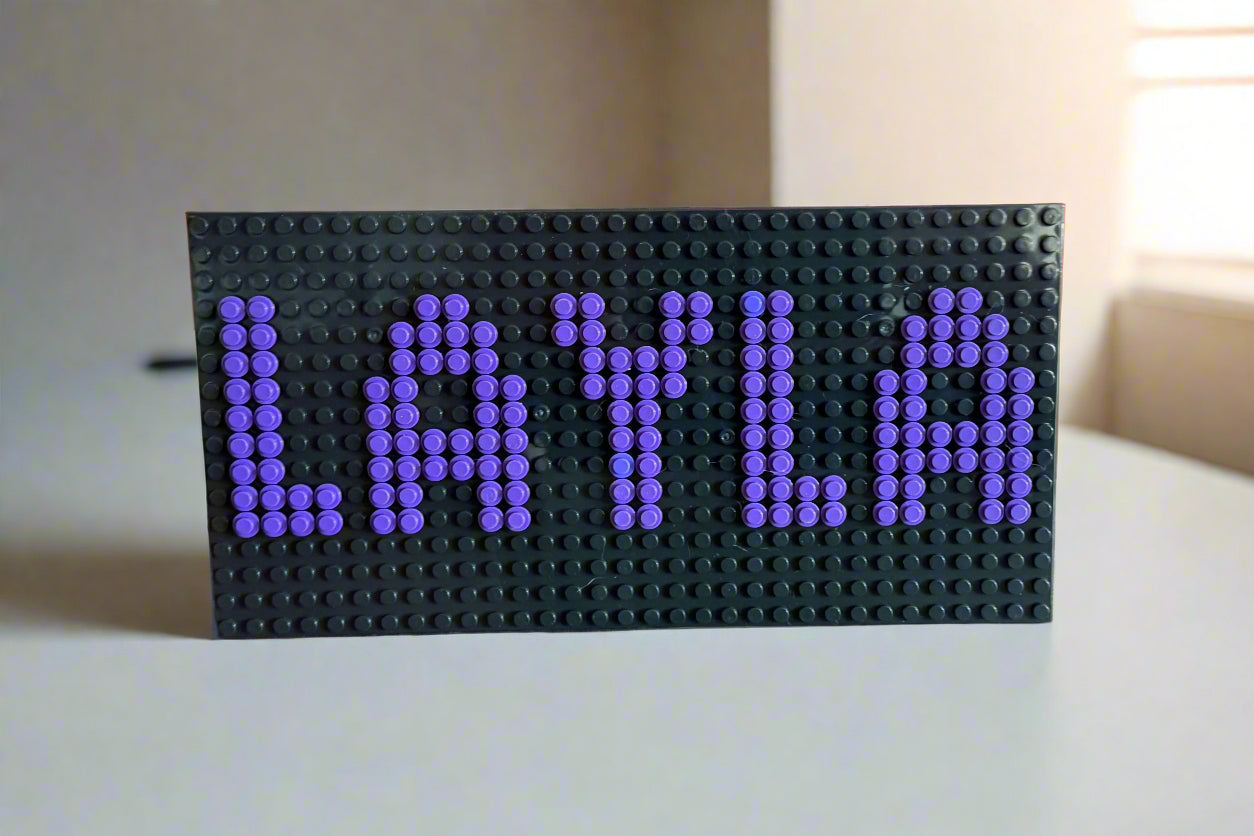 Custom Name Brick Mosaic | Personalized LEGO-Compatible Wall Art |  Handmade Pixel Name Sign | Choose Your Colors