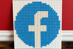 Social Media Logo Pixel Art | 32x32 Brick Mosaic Wall Art | Facebook, Instagram, X, Reddit, Twitch, TikTok