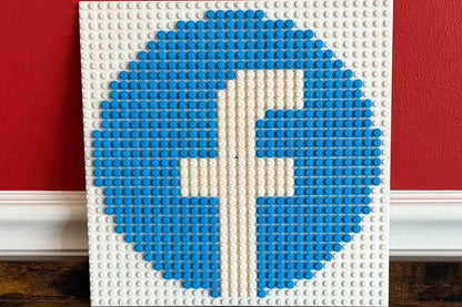 Social Media Logo Pixel Art | 32x32 Brick Mosaic Wall Art | Facebook, Instagram, X, Reddit, Twitch, TikTok
