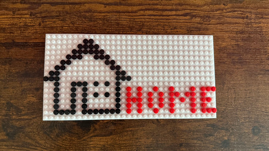 “Home” Pixel Art Sign | 32x16 LEGO-Compatible Brick Mosaic | House Icon Wall Art | Handmade Brick Decor | Minimalist Home Gift