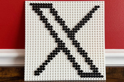 Social Media Logo Pixel Art | 32x32 Brick Mosaic Wall Art | Facebook, Instagram, X, Reddit, Twitch, TikTok