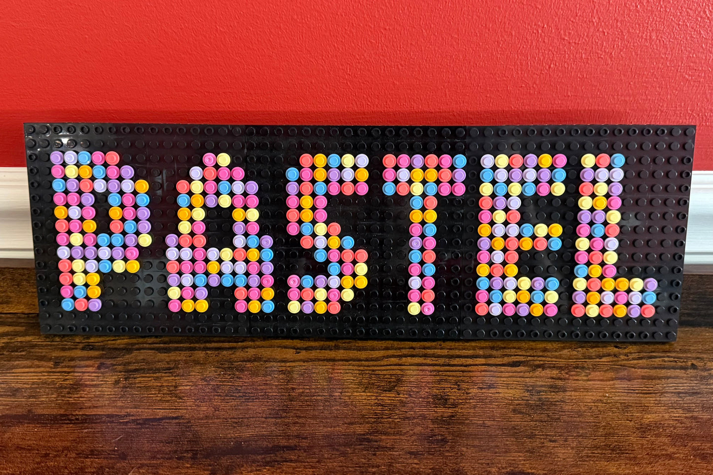 Custom Name Brick Mosaic | Personalized LEGO-Compatible Wall Art |  Handmade Pixel Name Sign | Choose Your Colors