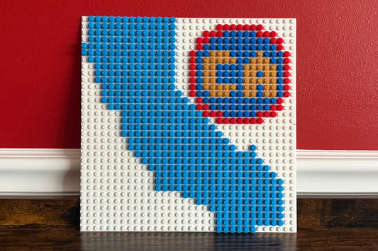 California State Outline Pixel Art Mosaic – 32x32 Studs | Brick Wall Art | Handmade Stud Artwork