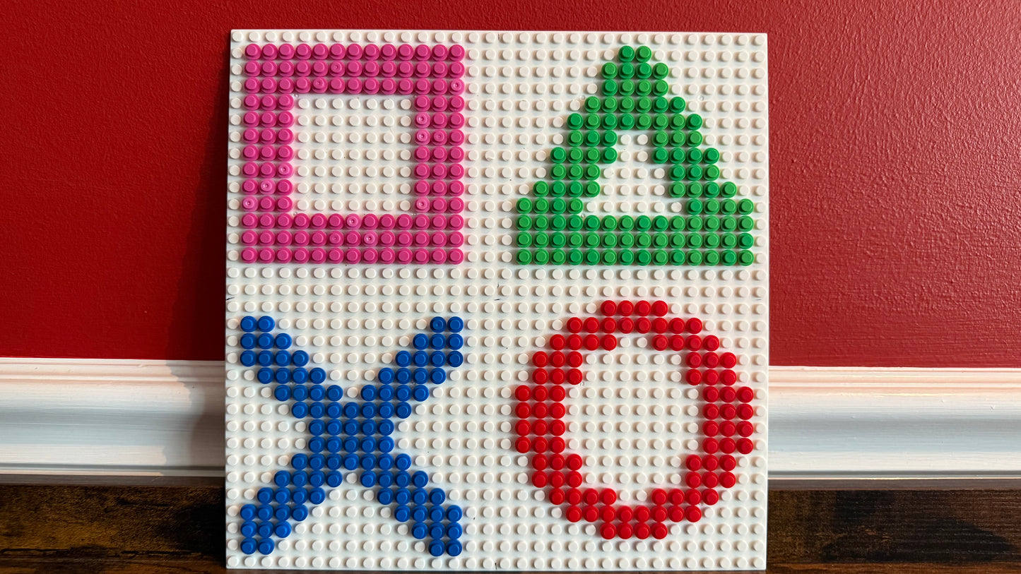 Build it Yourself DIY Kit – PlayStation Icons | Build Your Own Brick Mosaic (32x32 Studs)
