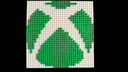 Xbox Logo Pixel Art Mosaic – 32x32 Studs | LEGO-Compatible Brick Wall Art