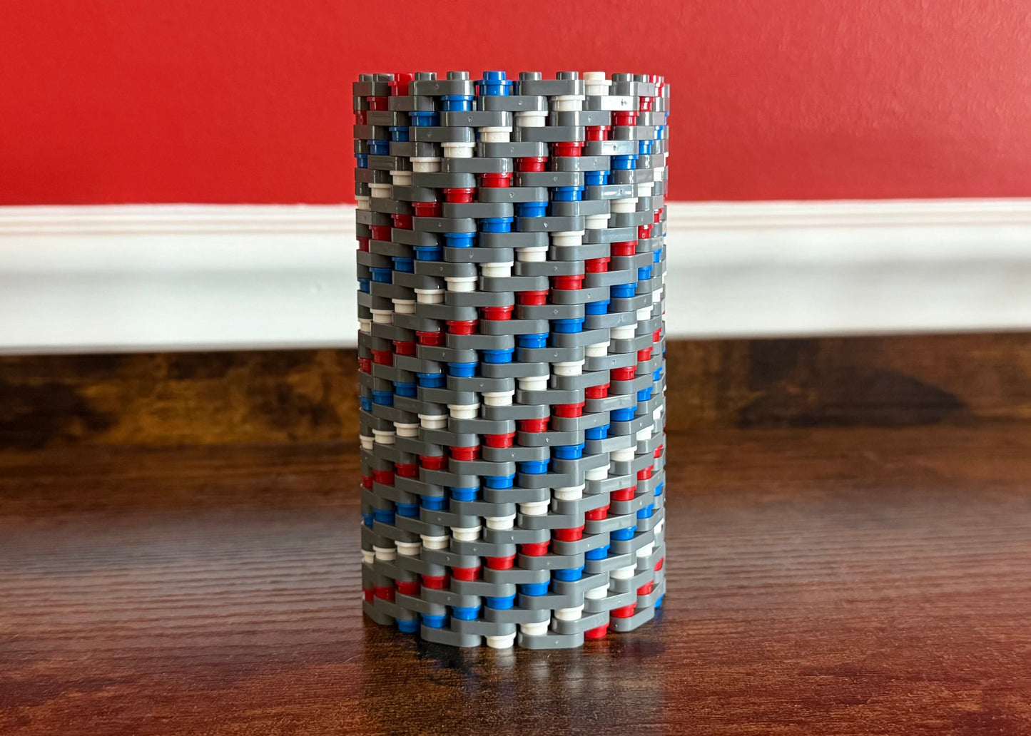 Patriotic Modular Vase – Built with LEGO®-Compatible Bricks