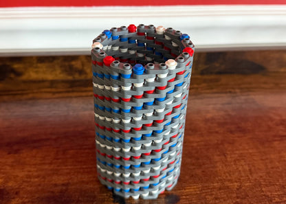 Patriotic Modular Vase – Built with LEGO®-Compatible Bricks
