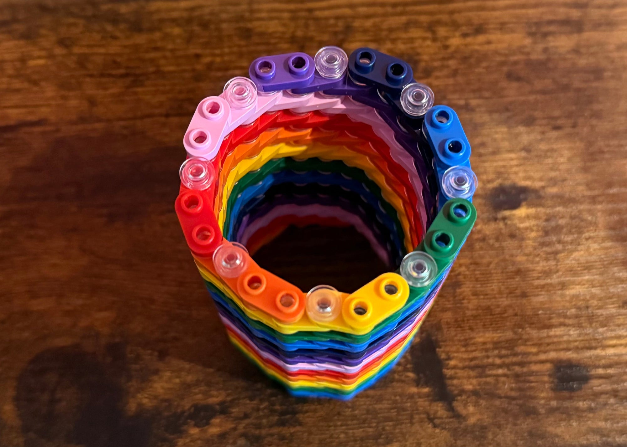 Rainbow Modular Vase – Built with LEGO®-Compatible Bricks