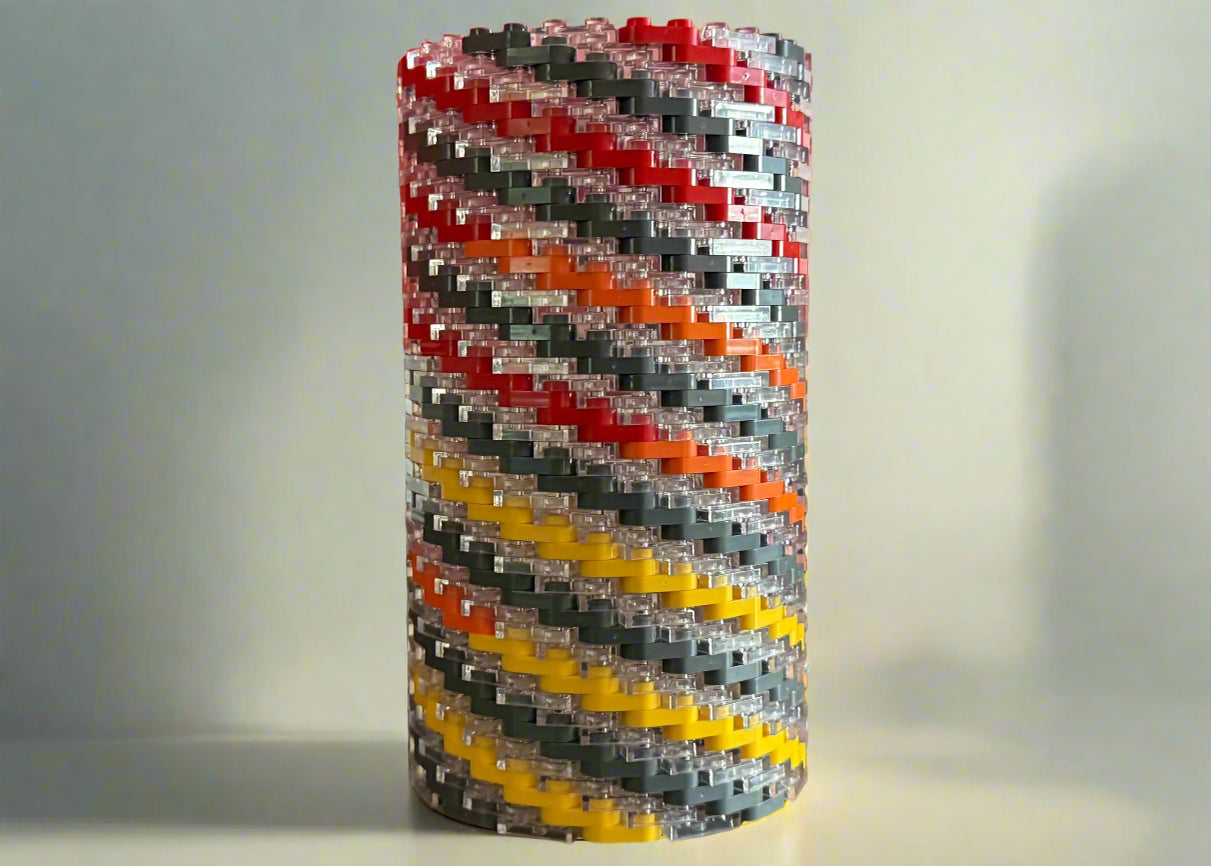 Warm Colors Modular Vase – Built with LEGO®-Compatible Bricks