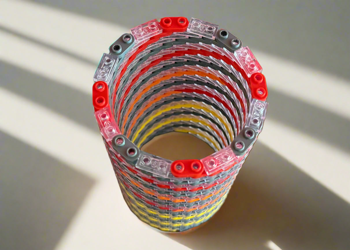 Warm Colors Modular Vase – Built with LEGO®-Compatible Bricks