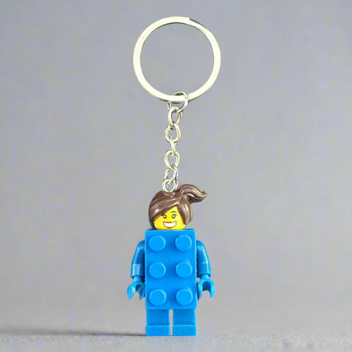 Blue Brick Suit Minifigure Keychain