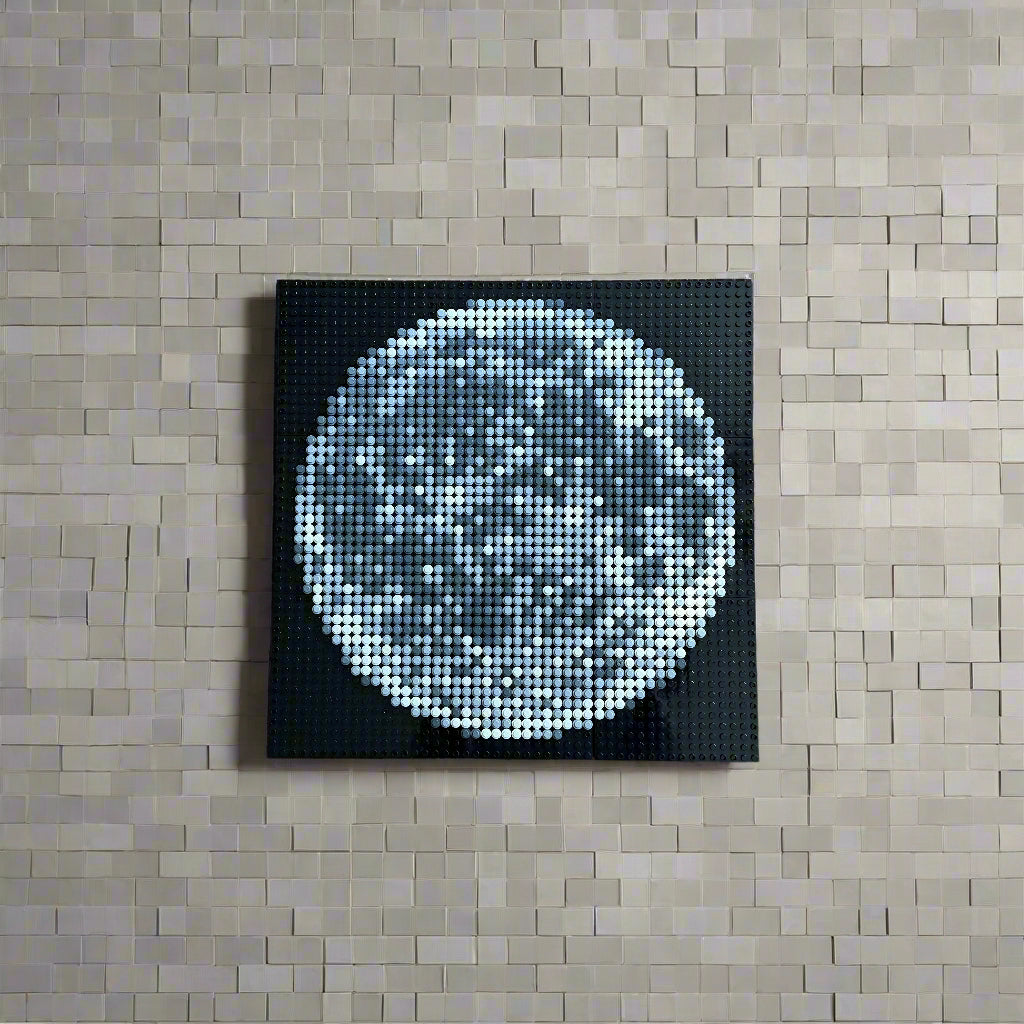Pixel Art Moon Mosaic – LEGO® Compatible Brick Build