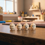 Custom LEGO®-Compatible Minifigure Heads – “Expression Series” (5-Pack Choose Your Variant)