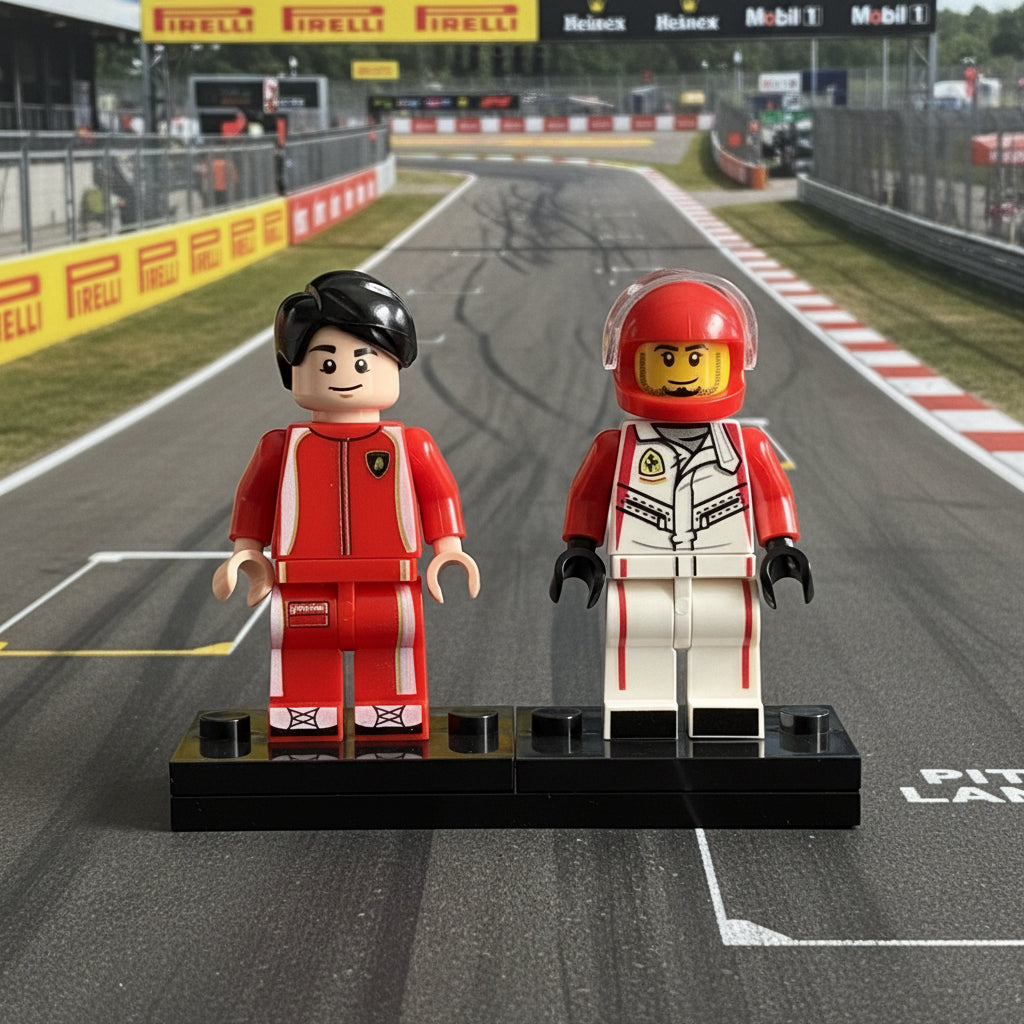 Set of 2 Ferrari Driver Minifigures