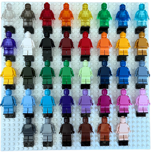 Monochrome Minifigures – 30+ Vibrant Colors!