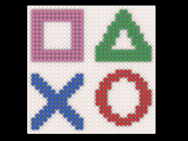 Build it Yourself DIY Kit – PlayStation Icons | Build Your Own Brick Mosaic (32x32 Studs)