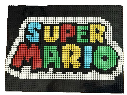 Super Mario Logo Pixel Art Sign