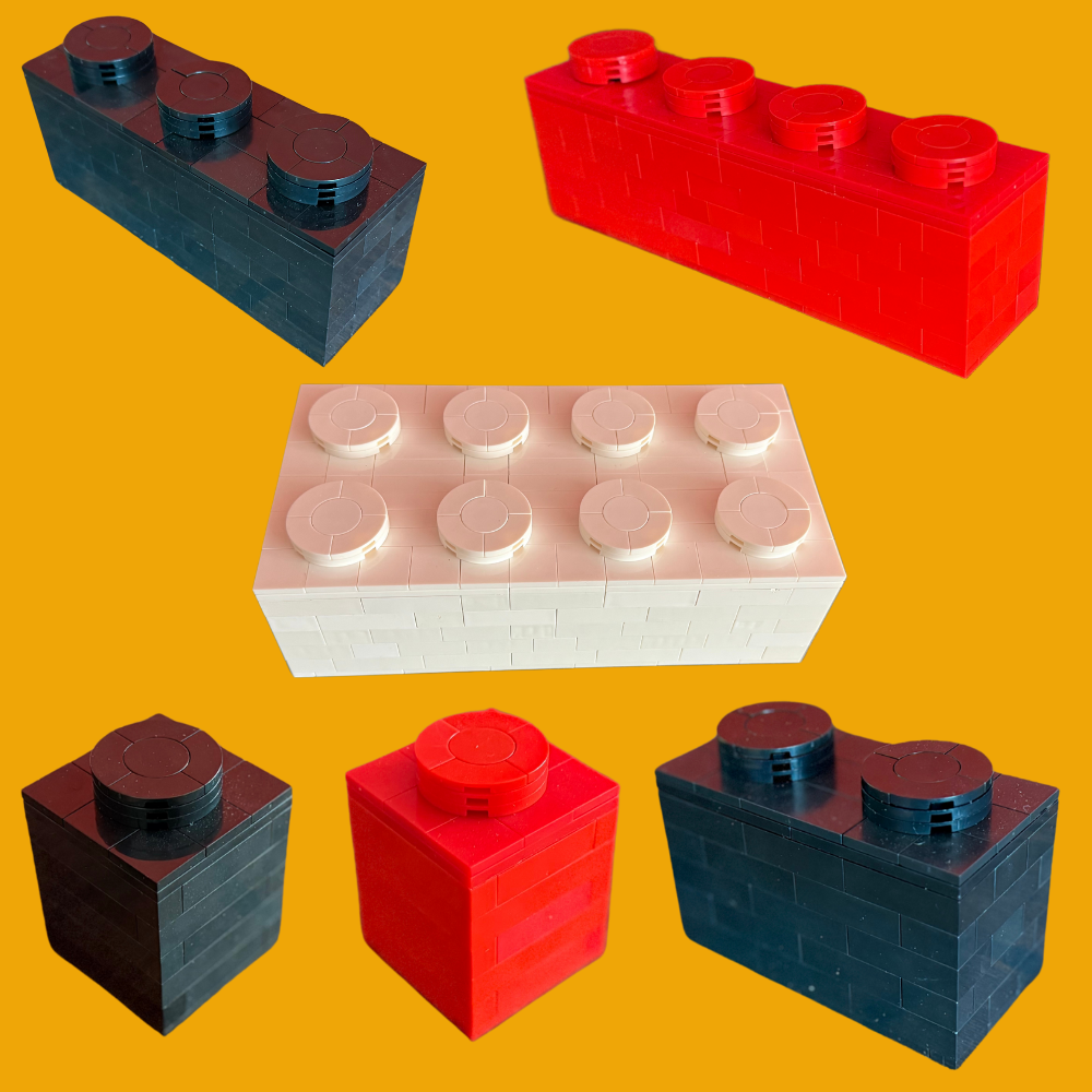 LEGO-Compatible Brick Replicas | 6x Upscaled Brick | Multiple Size & Color Display Bricks | Oversized LEGO Decor Piece