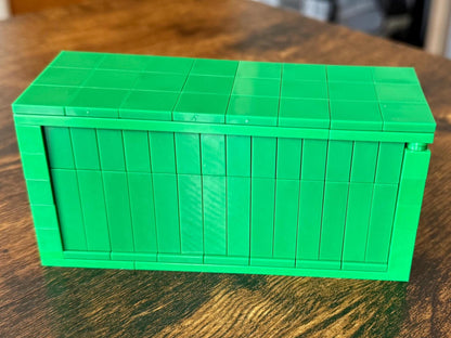 Mini Brick Shipping Container | 5.5” LEGO-Compatible Cargo Crate | Handmade Display Model | Industrial & Desk Decor