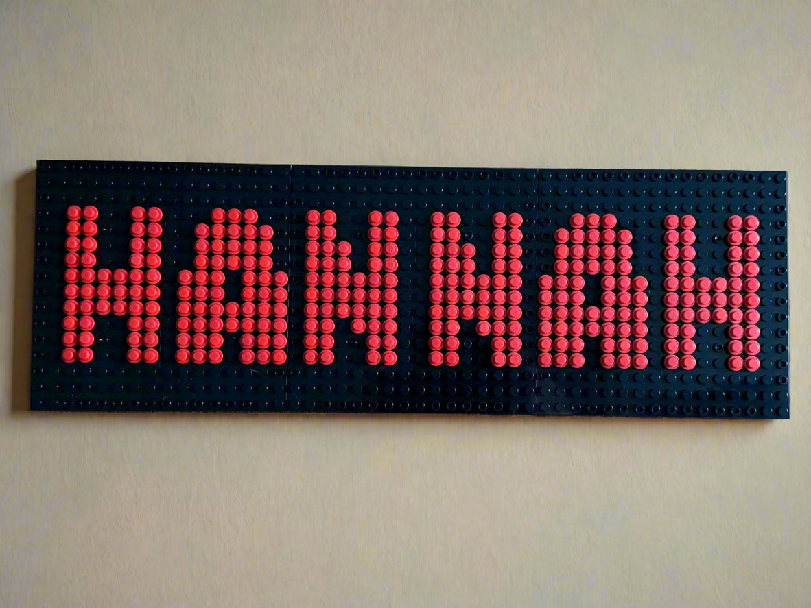 Custom Name Brick Mosaic | Personalized LEGO-Compatible Wall Art |  Handmade Pixel Name Sign | Choose Your Colors