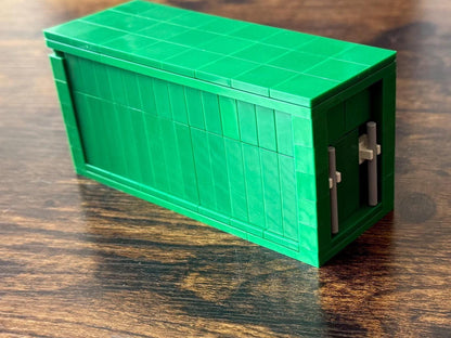 Mini Brick Shipping Container | 5.5” LEGO-Compatible Cargo Crate | Handmade Display Model | Industrial & Desk Decor