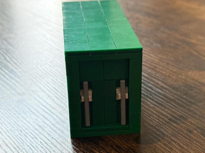 Mini Brick Shipping Container | 5.5” LEGO-Compatible Cargo Crate | Handmade Display Model | Industrial & Desk Decor