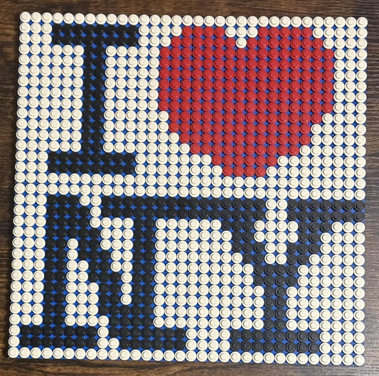 I Love NY Brick Mosaic | Handmade Pixel Art | 1x1 Stud Wall Art | New York City Gift | Travel Decor