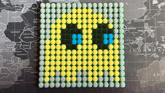 Pac-Man Ghost Pixel Art | 16x16 LEGO-Compatible Mosaic | Retro Gaming Wall Decor | Handmade Brick Art Gift | 5"x5"
