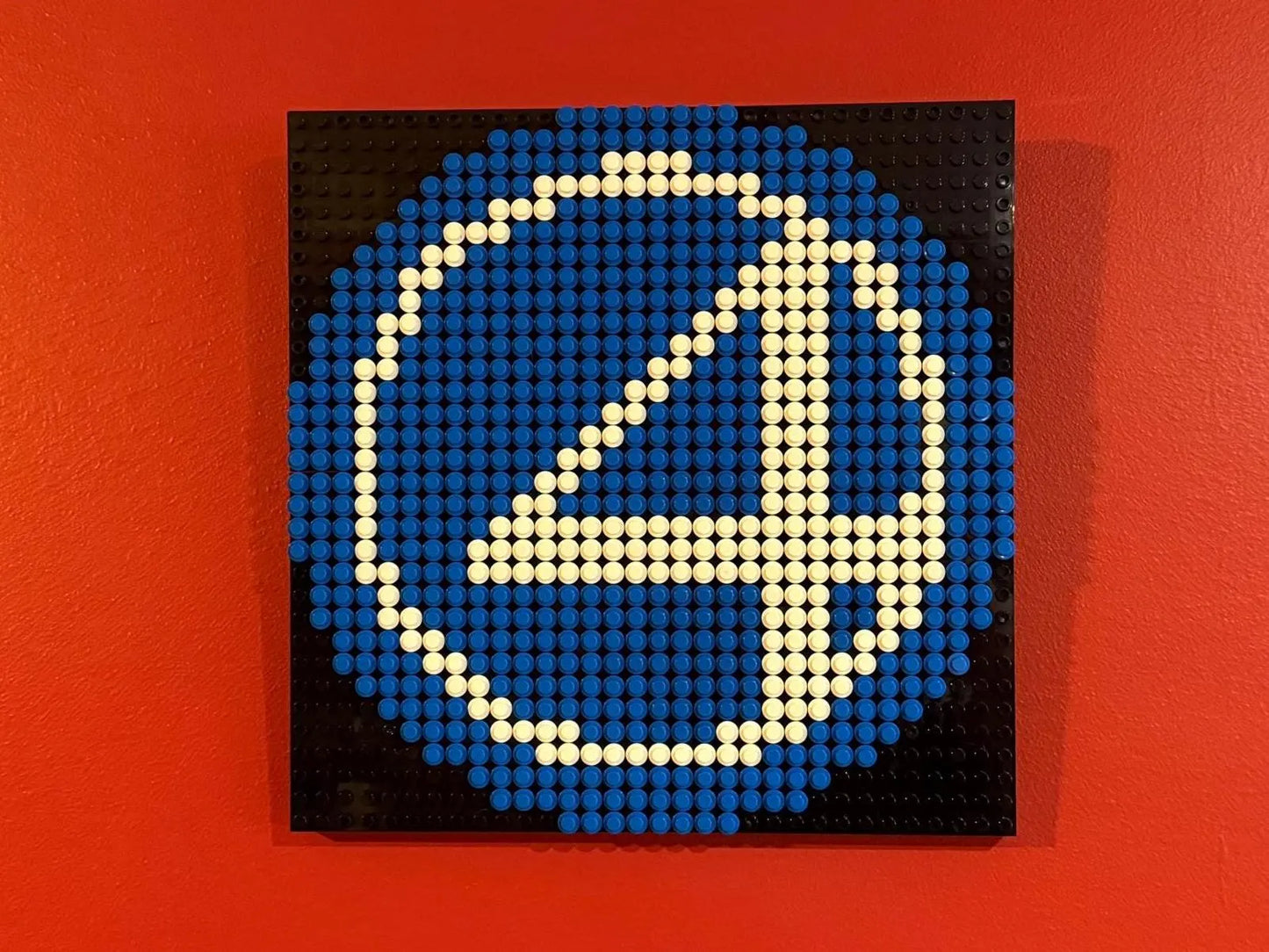 Fantastic Four Logo Pixel Art | 32x32 LEGO-Compatible Brick Mosaic | Superhero Wall Decor | Handmade Comic-Inspired Art | 10"x10"