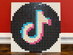Social Media Logo Pixel Art | 32x32 Brick Mosaic Wall Art | Facebook, Instagram, X, Reddit, Twitch, TikTok